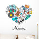 Vector Stylized Heart with Wall Decal