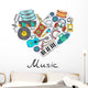 Vector Stylized Heart with Wall Decal