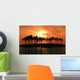 Palm Tree Island Sunset Wall Decal