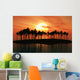 Palm Tree Island Sunset Wall Decal