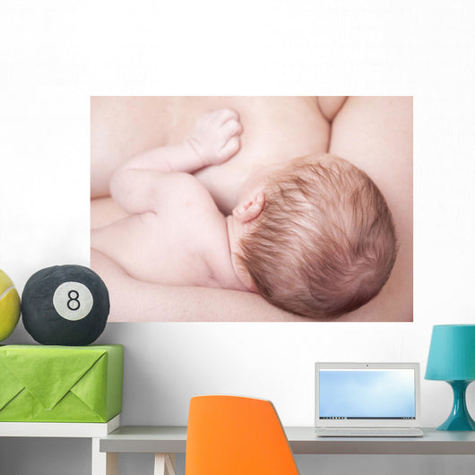 Close-up Newborn Baby Breastfeeding Wall Decal