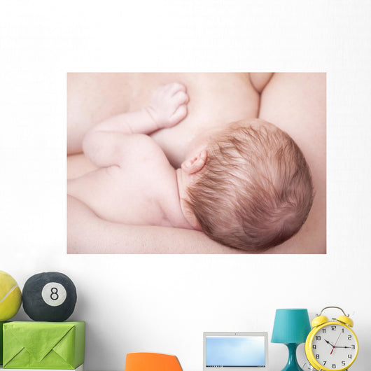 Close-up Newborn Baby Breastfeeding Wall Decal