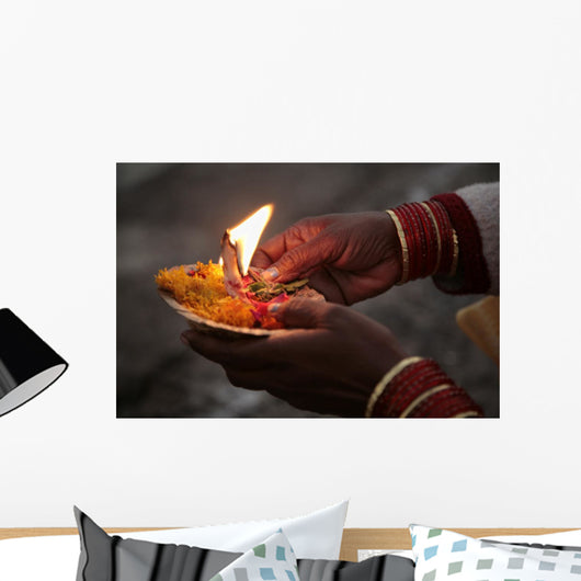 Indian Woman Hands Holding Wall Decal