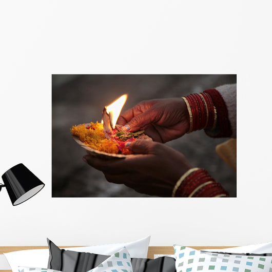 Indian Woman Hands Holding Wall Decal