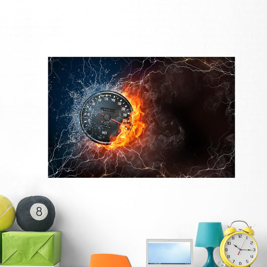 Speedometer Fire and Water Wall Decal