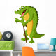 Crocodile Standing While Holding Wall Decal