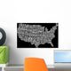 USA Words Map Wall Decal