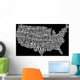 USA Words Map Wall Decal