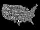 USA Words Map Wall Decal