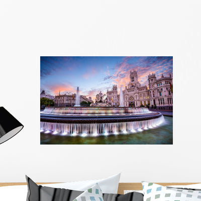 Madrid Spain Cibeles Plaza Wall Decal shown on a wall