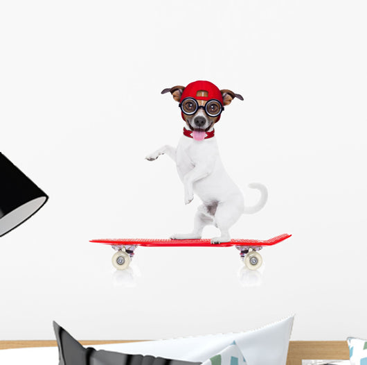 Skater Boy Dog Wall Decal