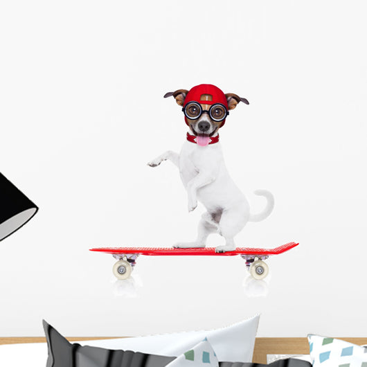 Skater Boy Dog Wall Decal