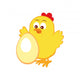 Emblem with Cute Chicken Wall Decal