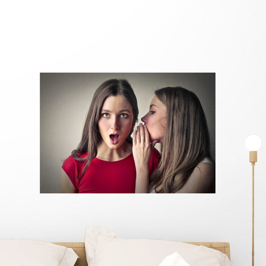 Sisters Whispering Secrets Wall Decal