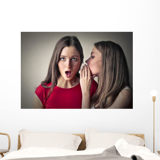 Sisters Whispering Secrets Wall Decal