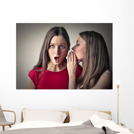 Sisters Whispering Secrets Wall Decal