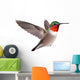 Flying Ruby-throated Hummingbird with Wall Decal