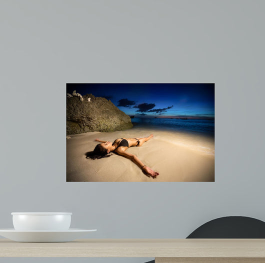 Young Female Model Lying Wall Decal