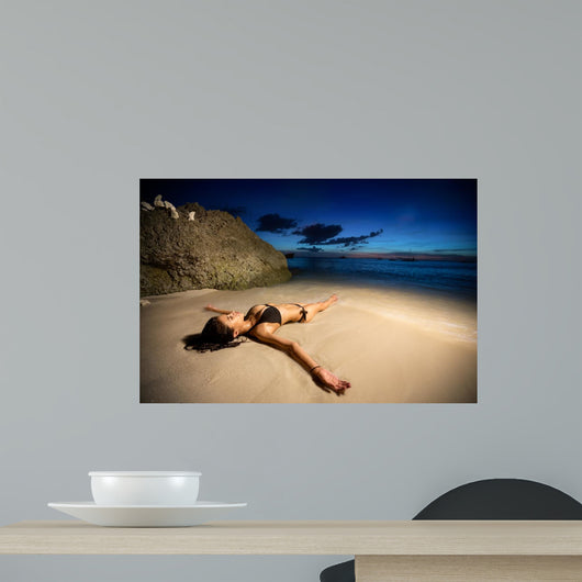 Young Female Model Lying Wall Decal