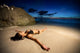 Young Female Model Lying Wall Decal