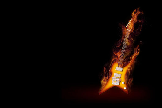 Burning Guitar Wall Decal