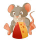 Mouse and Cheese Wall Decal