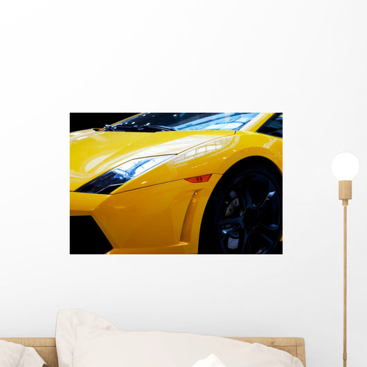 Modern fast car close-up background. Luxury, expensive Wall Mural