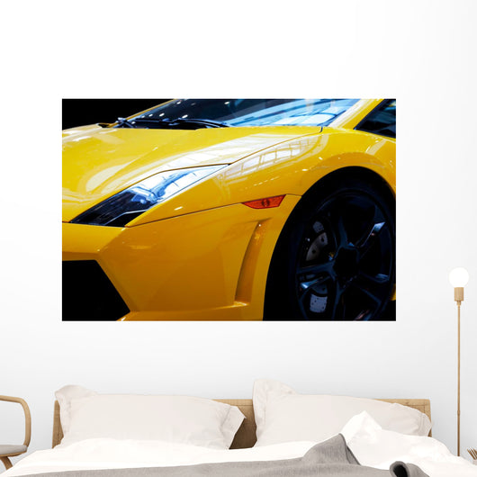 Modern fast car close-up background. Luxury, expensive Wall Mural