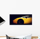 Modern fast car close-up side view on black. Luxury Wall Mural