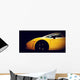 Modern fast car close-up side view on black. Luxury Wall Mural