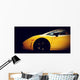 Modern fast car close-up side view on black. Luxury Wall Mural