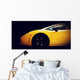 Modern fast car close-up side view on black. Luxury Wall Mural