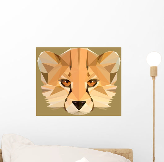 Low Poly Cheetah Vector Wall Decal