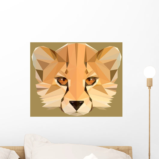 Low Poly Cheetah Vector Wall Decal