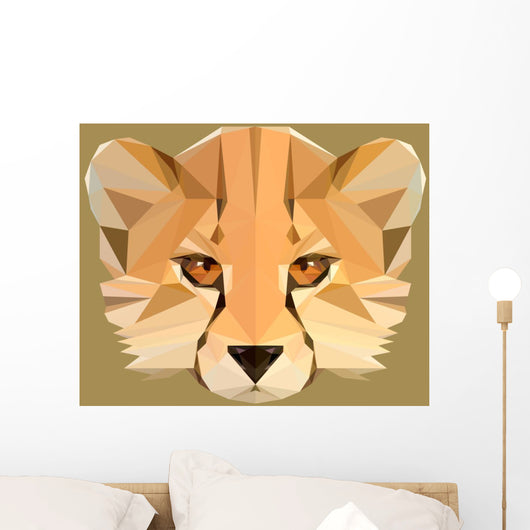 Low Poly Cheetah Vector Wall Decal