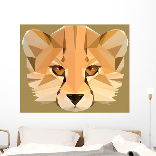 Low Poly Cheetah Vector Wall Decal