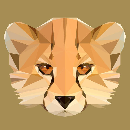 Low Poly Cheetah Vector Wall Decal