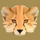 Low Poly Cheetah Vector Wall Decal