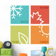 Season Icons Vector Illustration Wall Decal