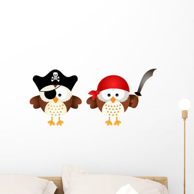 Pirates Owls Wall Stickers Wall Decal shown on a wall