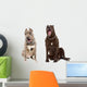 Two Yawning Dogs Breed Wall Decal Sticker Set Wall Decal