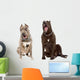 Two Yawning Dogs Breed Wall Decal Sticker Set Wall Decal