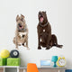 Two Yawning Dogs Breed Wall Decal Sticker Set Wall Decal