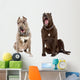 Two Yawning Dogs Breed Wall Decal Sticker Set Wall Decal
