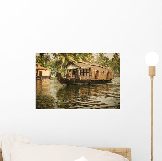 Traditional Indian houseboat Wall Mural