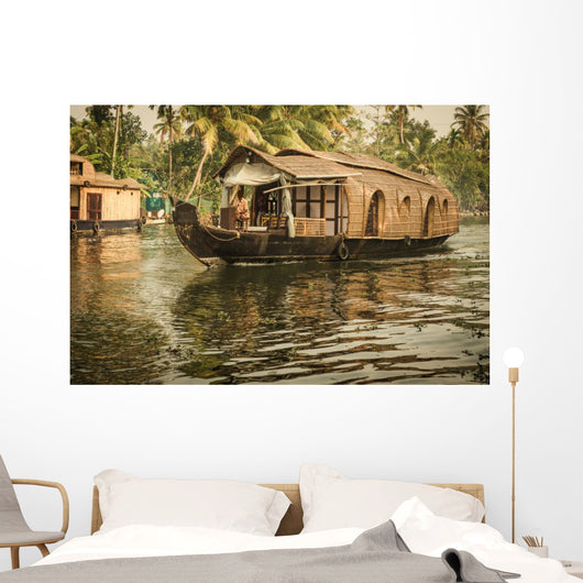 Traditional Indian houseboat Wall Mural