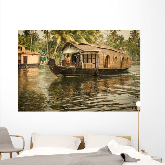 Traditional Indian houseboat Wall Mural