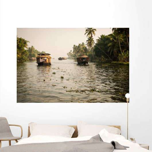 Traditional Indian houseboat Wall Mural
