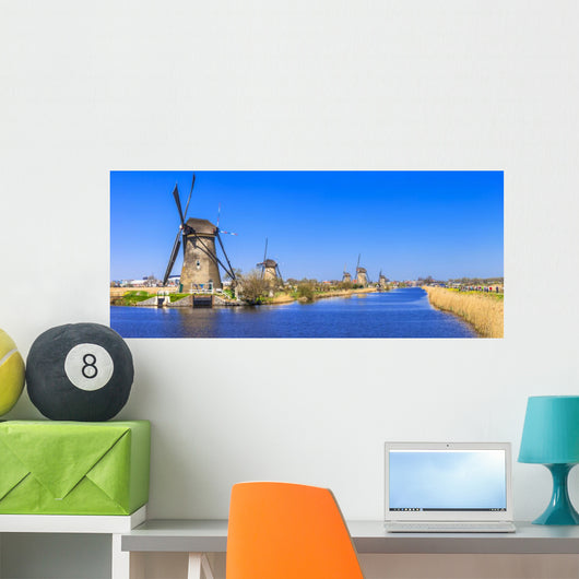 Traditional Holland Windmills Kinderdijk Wall Decal