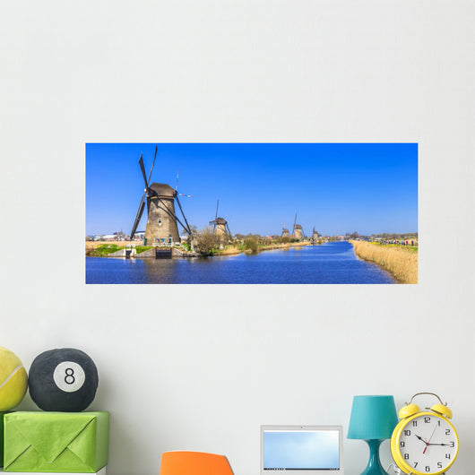 Traditional Holland Windmills Kinderdijk Wall Decal